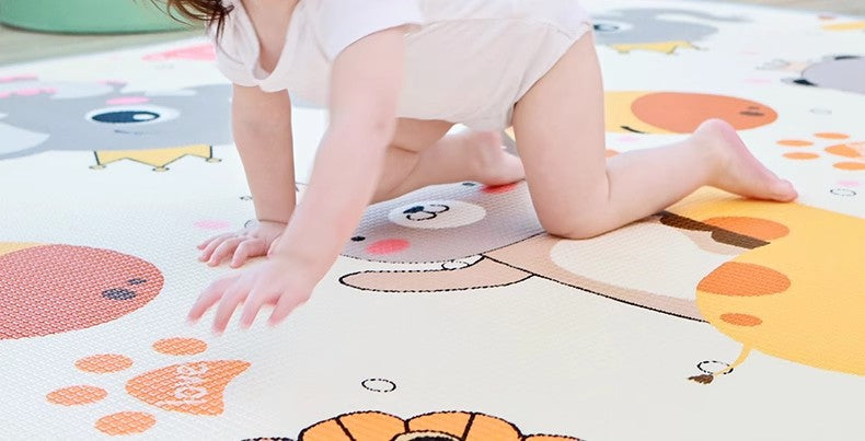 [Baby Protective Care] Extra Thick and Cool-Proof! Children's Foldable Crawling Mat, Odorless Ultra-Soft Foam Floor Mat, Protects Baby's Crawling Time